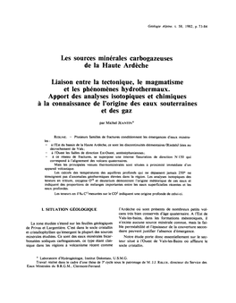Les Sources Minérales Carbogazeuses De La Haute Ardèche