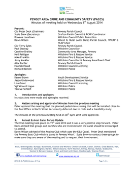 2014-08-06 PACCS Minutes V2 Final Page 1 of 6