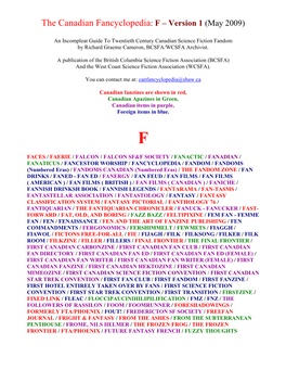 Fancyclopedia: F – Version 1 (May 2009)