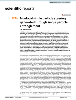 Nonlocal Single Particle Steering Generated Through Single Particle Entanglement L