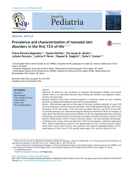 Prevalence and Characterization of Neonatal Skin Disorders in the First