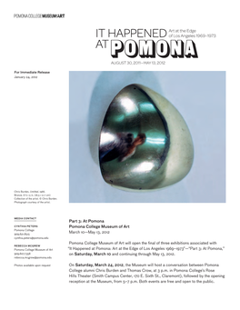 It Happened at Pomona: Art at the Edge of Los Angeles 1969-1973
