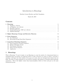 Introduction to Homology