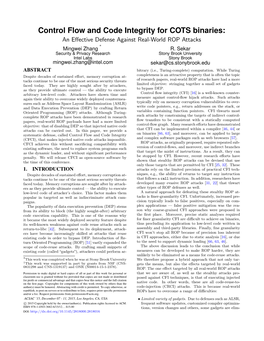 Code and Control Flow Integrity for COTS Binaries