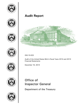 OIG-15-023 Audit of the United States Mint's Fiscal Years 2014 and 2013 Financial Statements