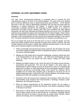 Appendix: Uk Cost Abatement Curve