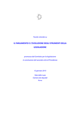 Il Parlamento E L'evoluzione Degli Strumenti Della Legislazione