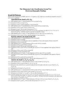 The Minnesota Code Classification System for Electrocardiographic