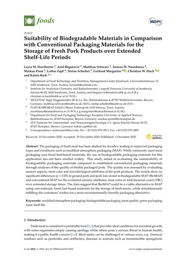 Suitability of Biodegradable Materials in Comparison with Conventional Packaging Materials for the Storage of Fresh Pork Products Over Extended Shelf-Life Periods