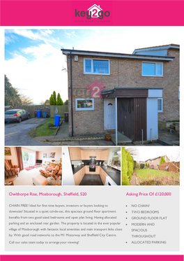 Owlthorpe Rise, Mosborough, Sheffield, S20 Asking Price of £120,000