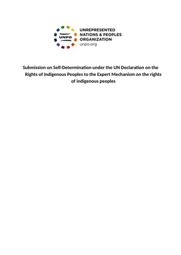 Submission on Self-Determination Under the UN Declaration on The