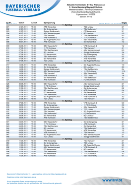 BT-KU Kreisklasse 5 / Kreis Bamberg/Bayreuth/Kulmb