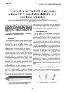 Design of Narrow-Wall Slotted Waveguide Antenna with V-Shaped Metal Reflector for X