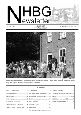 Ewsletter Nseptember 2004 NUMBER EIGHT Norfolk Historic Buildings Group