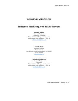 Influencer Marketing with Fake Followers