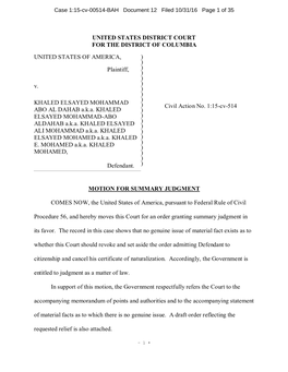 Case 1:15-Cv-00514-BAH Document 12 Filed 10/31/16 Page 1 of 35