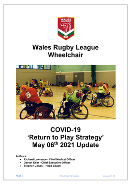 WRL Wheelchair UPDATE MAY 2021 Return To