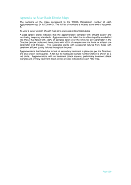 Appendix A: River Basin District Maps the Numbers on the Maps Correspond to the WWDL Registration Number of Each Agglomeration E.G