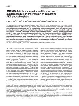 ANP32B Deficiency Impairs Proliferation and Suppresses Tumor Progression by Regulating AKT Phosphorylation