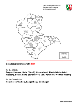 Grundstücksmarktbericht 2017 Für Die Städte Borgholzhausen, Halle