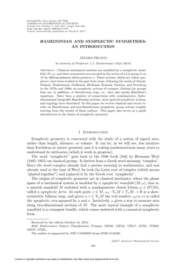 Hamiltonian and Symplectic Symmetries: an Introduction