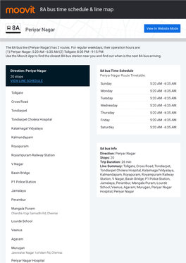 8A Bus Time Schedule & Line Route