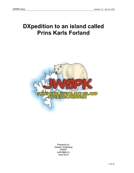 Story of the JW0PK Dxpedition to Prins Karls Forland, Svalbard