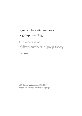 L2-Betti Numbers in Group Theory, MSRI, 06/2019