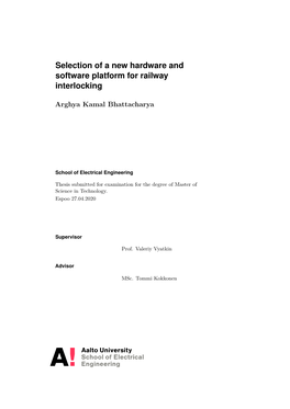 Selection of a New Hardware and Software Platform for Railway Interlocking