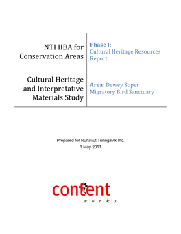 NTI IIBA for Conservation Areas Cultural Heritage and Interpretative