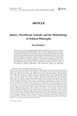 Justice, Non-Human Animals, and the Methodology of Political Philosophy