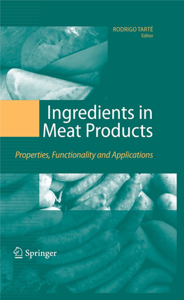 Ingredients in Meat Products Rodrigo Tarté Editor