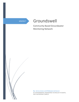 Groundswell Community Based Groundwater Monitoring Network