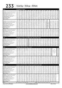 233 Swanley – Sidcup – Eltham