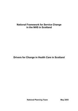 National Framework for Service Change in the NHS in Scotland