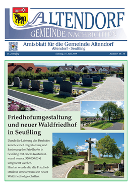 Friedhofumgestaltung Und Neuer Waldfriedhof in Seußling