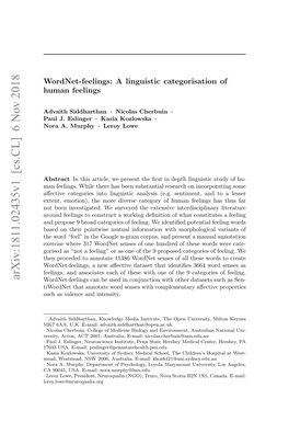 Arxiv:1811.02435V1 [Cs.CL] 6 Nov 2018