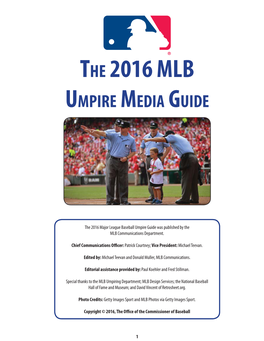 2016 Umpire Media Guide
