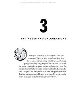 Variables and Calculations