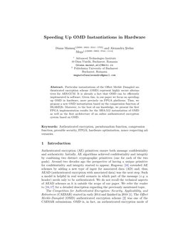 Speeding up OMD Instantiations in Hardware