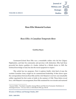 Ross Ellis Memorial Lecture Ross Ellis
