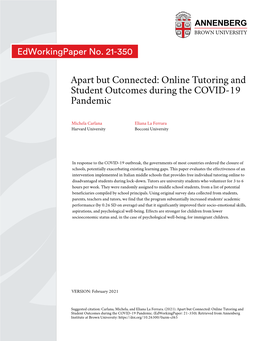 Online Tutoring and Student Outcomes During the COVID-19 Pandemic