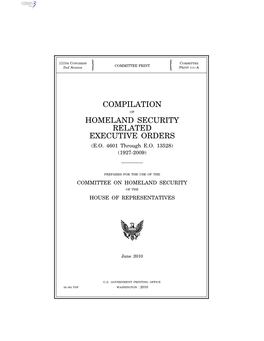Homeland Security Related Executive Orders (E.O