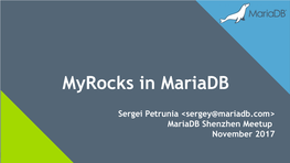 Myrocks in Mariadb