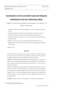 Constraints on the Near-Earth Asteroid Obliquity Distribution from The