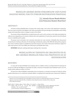 Medellín-Aburrá River Streamflow and Flood Analysis Model for Its Stream Restoration Proposal