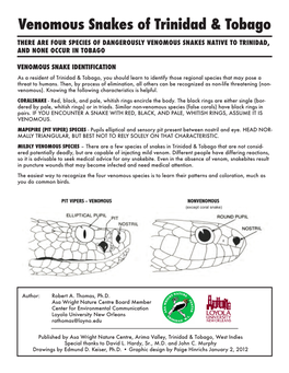 Venomous Snakes of Trinidad & Tobago