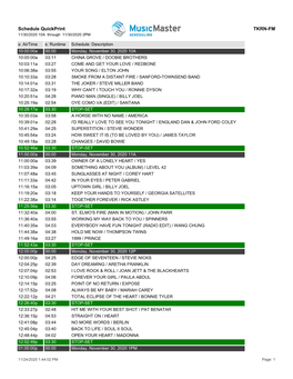 Schedule Quickprint TKRN-FM