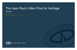 The Jean-Paul-L'allier Prize for Heritage