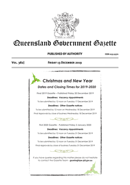 Queensland Government Gazette